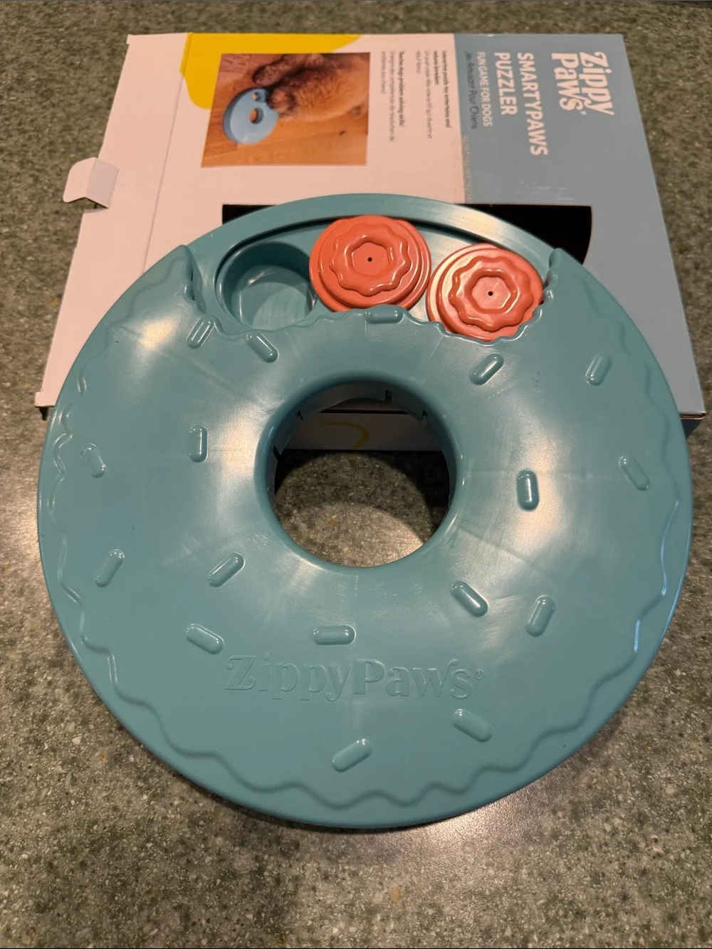 ZippyPaws Smartypaws Interactive Puzzler Dog Toy - Teal and Orange